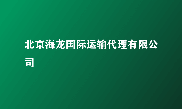 北京海龙国际运输代理有限公司