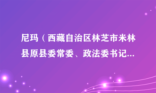 尼玛（西藏自治区林芝市米林县原县委常委、政法委书记、公安局局长）