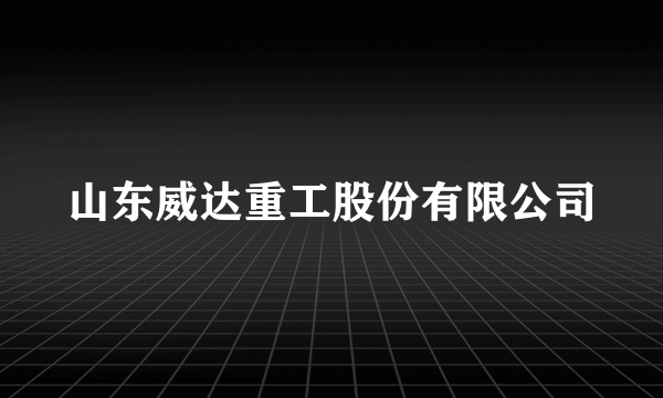 山东威达重工股份有限公司