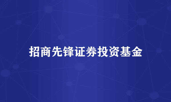 招商先锋证券投资基金