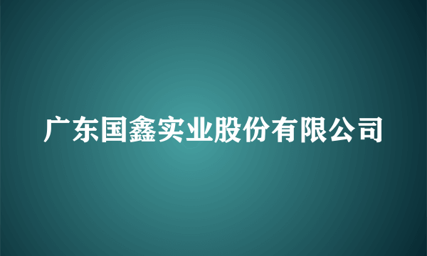 广东国鑫实业股份有限公司