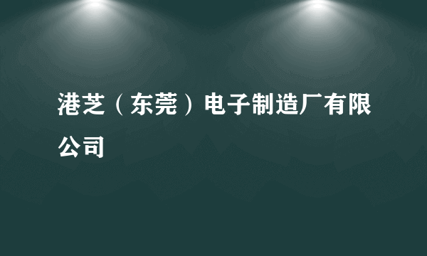 港芝（东莞）电子制造厂有限公司