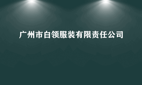 广州市白领服装有限责任公司