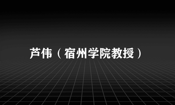 芦伟（宿州学院教授）