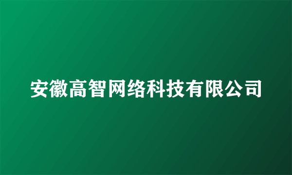 安徽高智网络科技有限公司