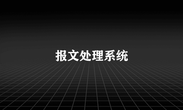 报文处理系统