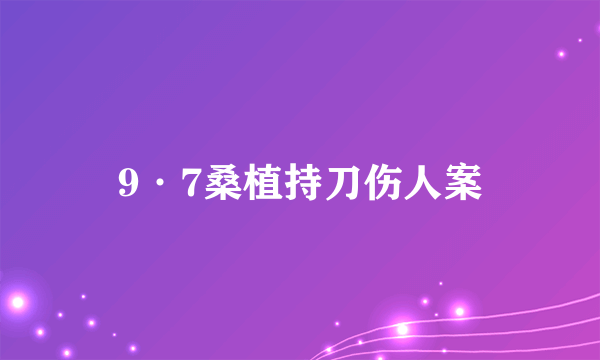 9·7桑植持刀伤人案