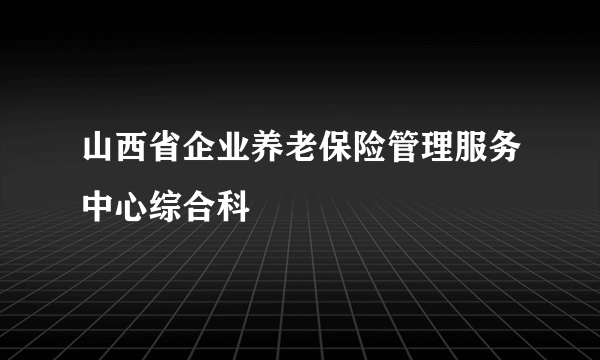 山西省企业养老保险管理服务中心综合科