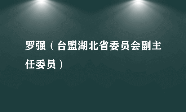 罗强（台盟湖北省委员会副主任委员）