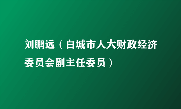 刘鹏远（白城市人大财政经济委员会副主任委员）