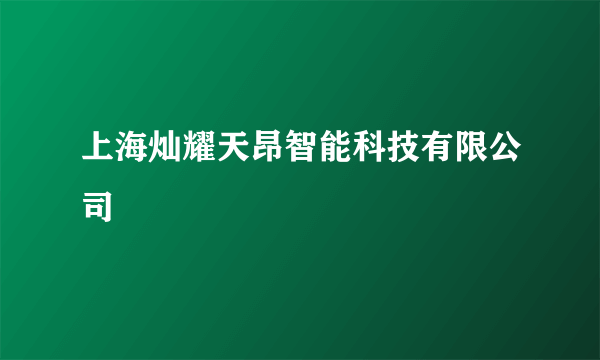 上海灿耀天昂智能科技有限公司