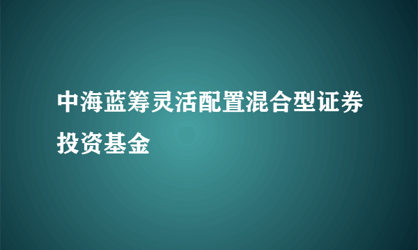 中海蓝筹灵活配置混合型证券投资基金