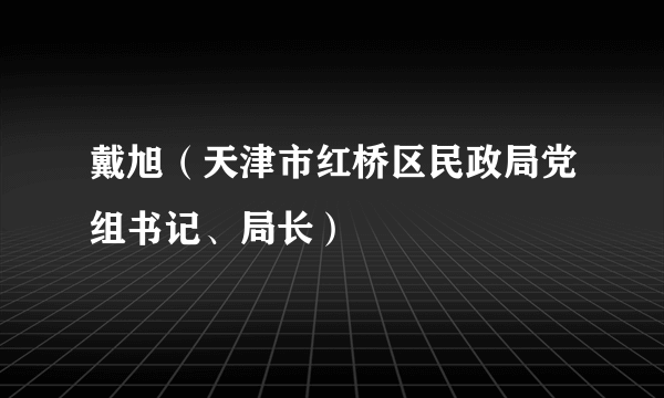 戴旭（天津市红桥区民政局党组书记、局长）