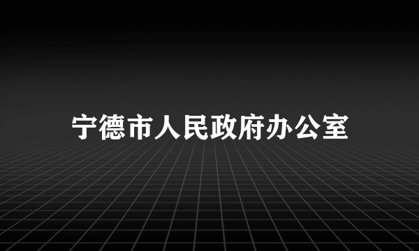 宁德市人民政府办公室