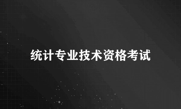 统计专业技术资格考试