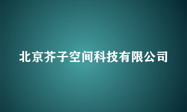 北京芥子空间科技有限公司