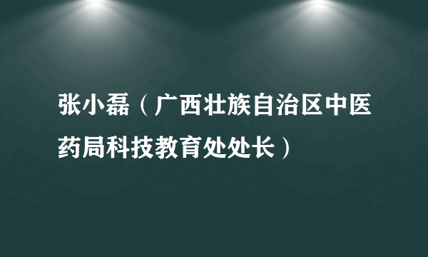 张小磊（广西壮族自治区中医药局科技教育处处长）