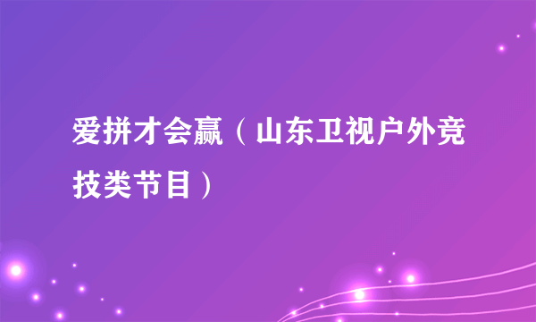 爱拼才会赢（山东卫视户外竞技类节目）