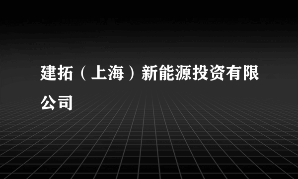 建拓（上海）新能源投资有限公司