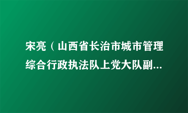 宋亮（山西省长治市城市管理综合行政执法队上党大队副大队长）