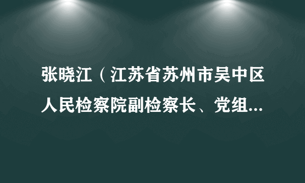 张晓江（江苏省苏州市吴中区人民检察院副检察长、党组副书记）