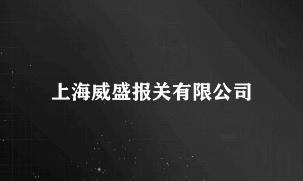 上海威盛报关有限公司