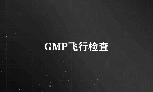 GMP飞行检查