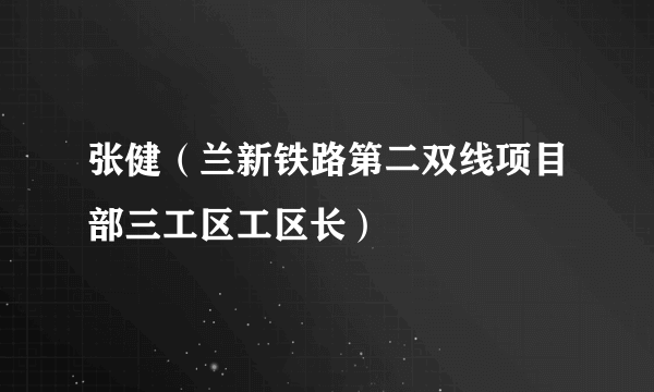 张健（兰新铁路第二双线项目部三工区工区长）