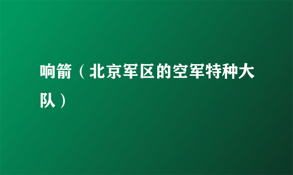 响箭（北京军区的空军特种大队）