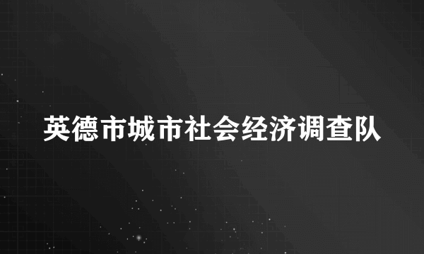 英德市城市社会经济调查队