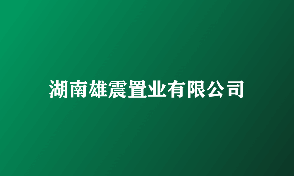 湖南雄震置业有限公司