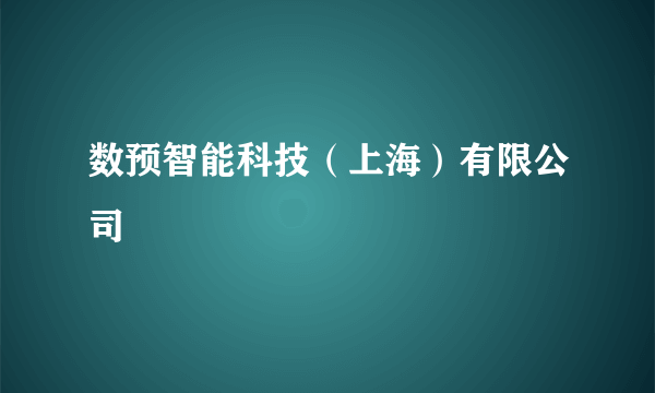 数预智能科技（上海）有限公司