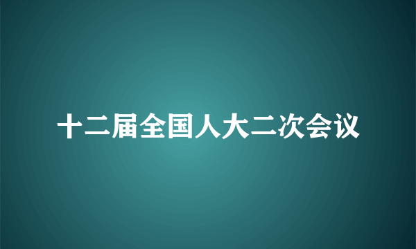 十二届全国人大二次会议