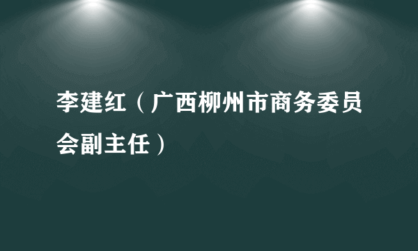 李建红（广西柳州市商务委员会副主任）