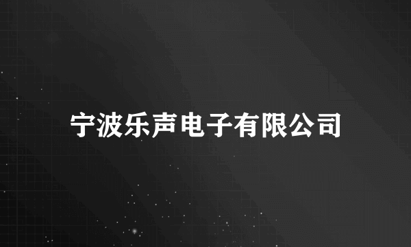 宁波乐声电子有限公司