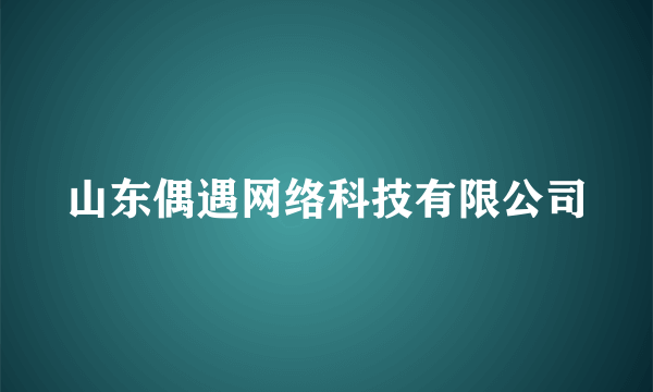 山东偶遇网络科技有限公司