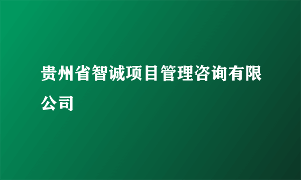 贵州省智诚项目管理咨询有限公司