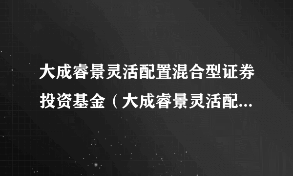 大成睿景灵活配置混合型证券投资基金（大成睿景灵活配置混合C）