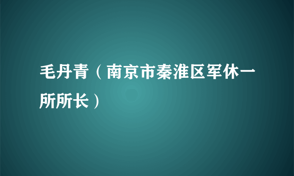 毛丹青（南京市秦淮区军休一所所长）