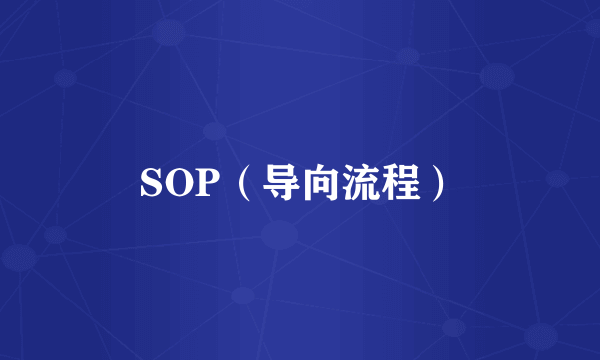 SOP（导向流程）