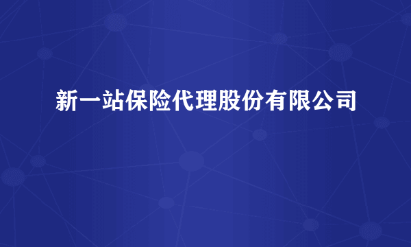 新一站保险代理股份有限公司