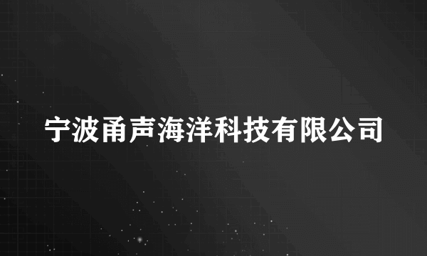 宁波甬声海洋科技有限公司