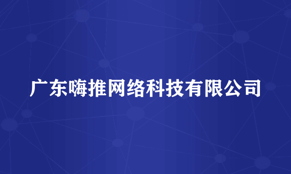 广东嗨推网络科技有限公司