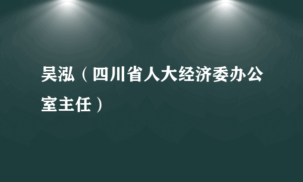 吴泓（四川省人大经济委办公室主任）