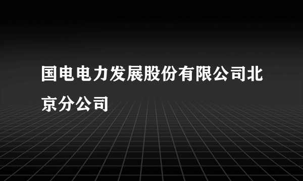 国电电力发展股份有限公司北京分公司