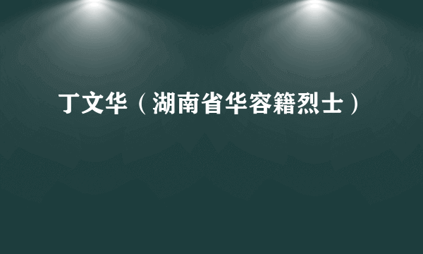 丁文华（湖南省华容籍烈士）