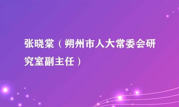 张晓棠（朔州市人大常委会研究室副主任）