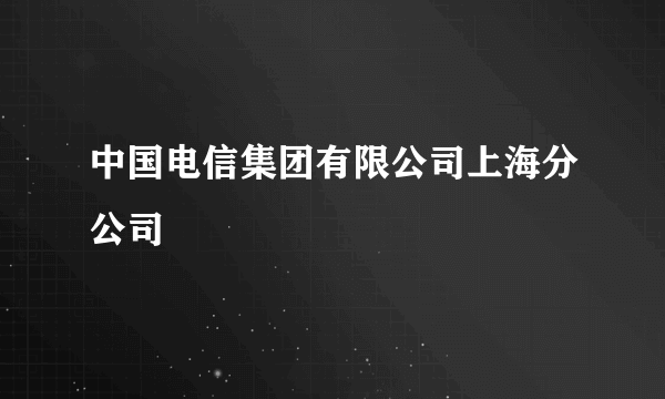 中国电信集团有限公司上海分公司