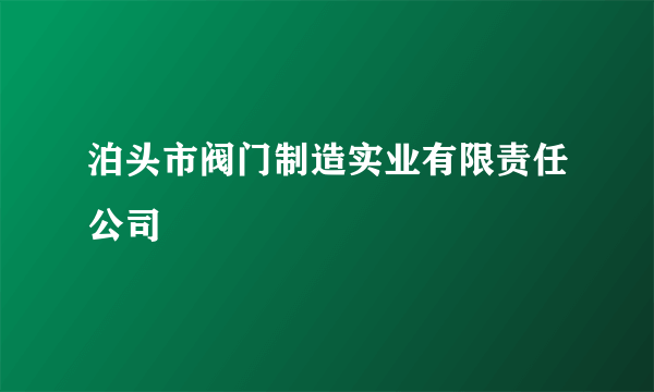 泊头市阀门制造实业有限责任公司