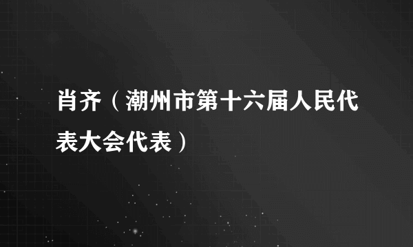 肖齐（潮州市第十六届人民代表大会代表）